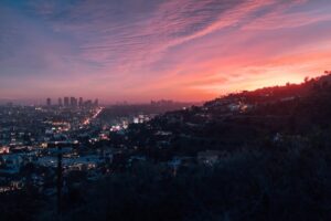 A view on the top of the mountain overlooking some of the best LA neighborhoods for singles
